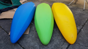Das Unterschiff im Vergleich zu den Modellen Curve 3.5 (grün) und Cocaine (gelb).