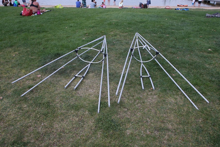 Symmetrisch aufgebaut: das Gestänge.