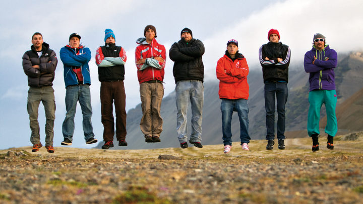 8/10 der Crew: Lukas Wielatt, Philip Baues, Flo Dillier, Sam Sutton, Olaf Obsommer, Lars Dippon, Jared Meehan & Matze Brustmann.